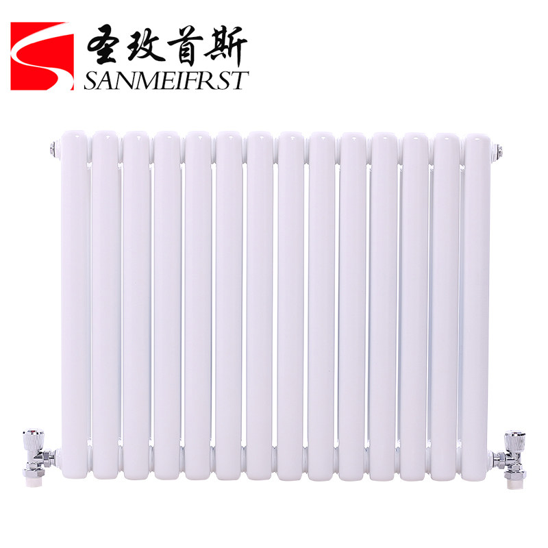 圣玫首斯暖气片家用水暖散热片钢制立式钢二柱散热器碳钢集体供暖