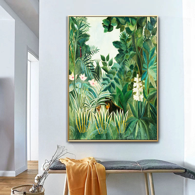 客厅背景墙挂画东南亚风绿色植物餐厅壁画玄关走廊楼梯过道装饰画