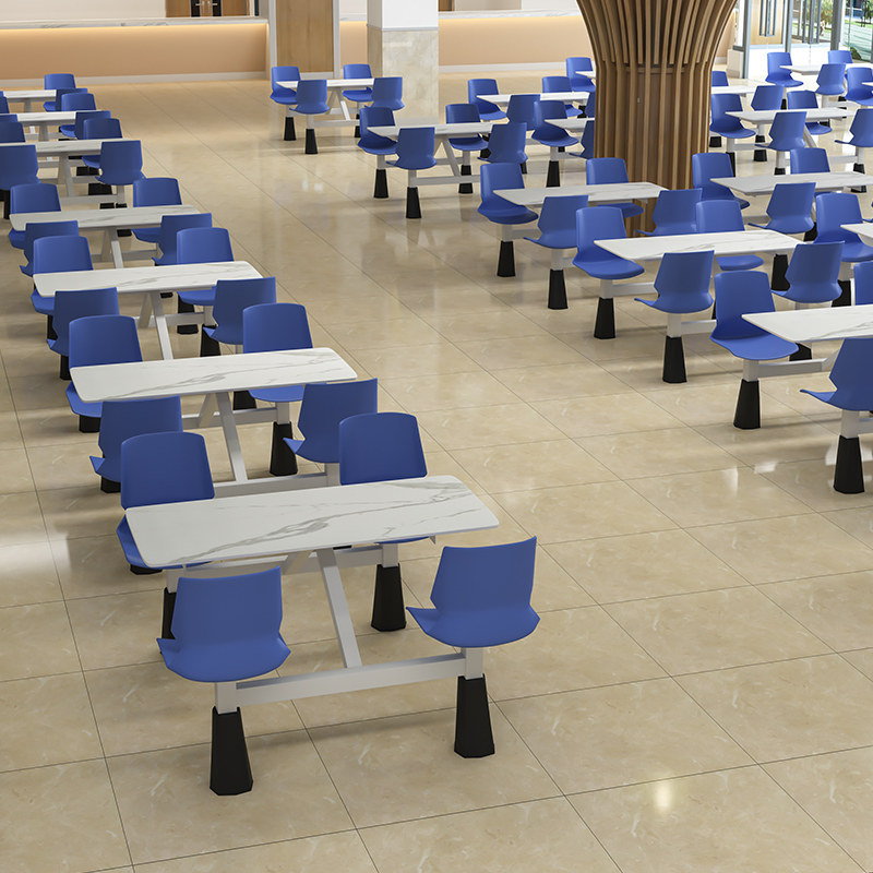 快餐桌椅学校食堂员工饭堂四人位连体餐桌高速服务区餐厅连体组合