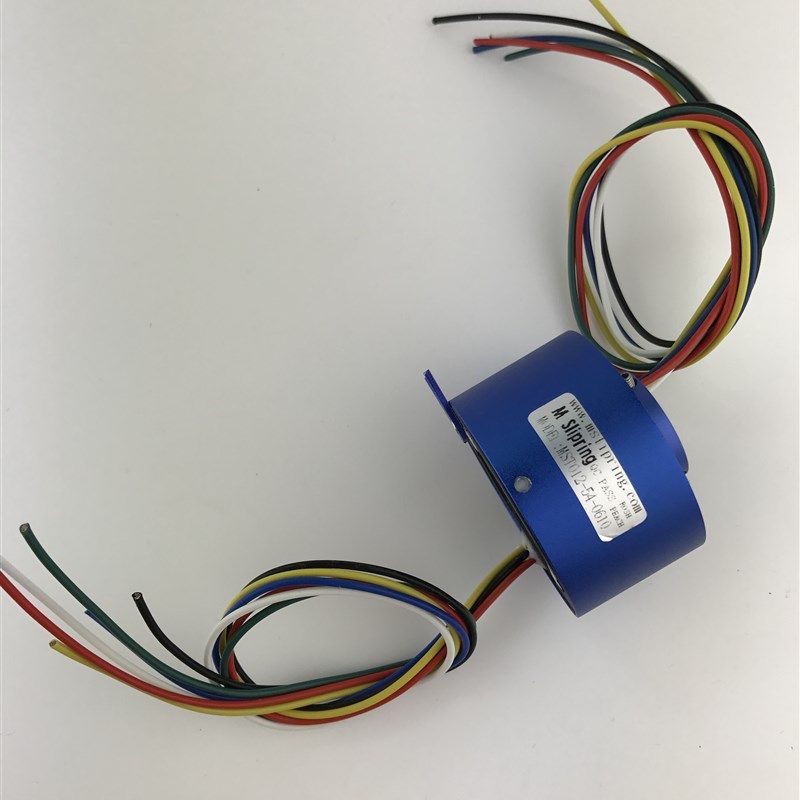 过孔导电滑环直径12.7mm 2-12路每路10A空心轴集电环旋转电刷