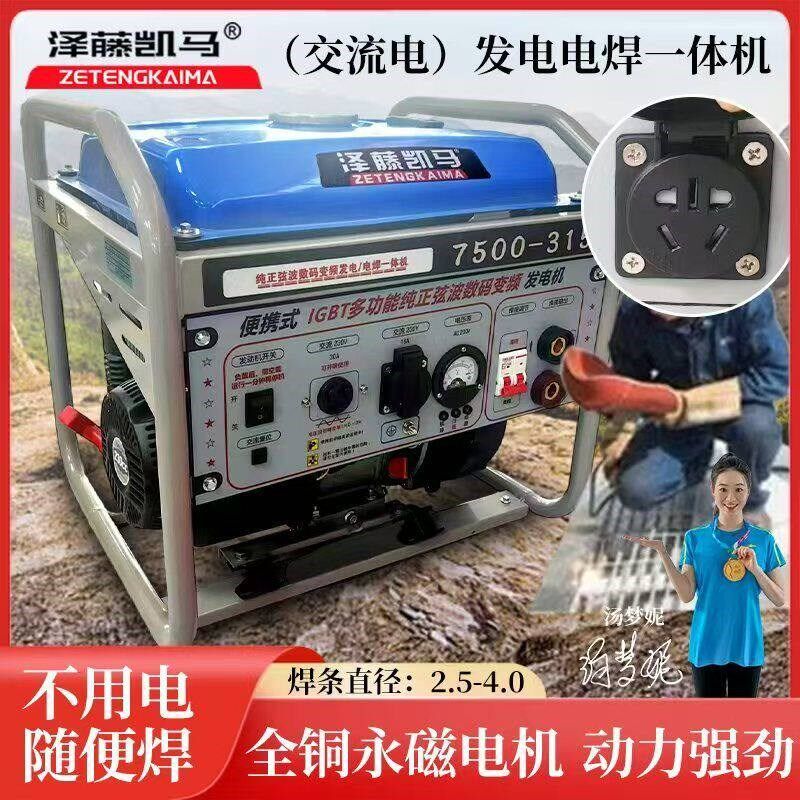 泽藤凯马220V大功率5KW便携式铜质无刷电机电焊发电一体机