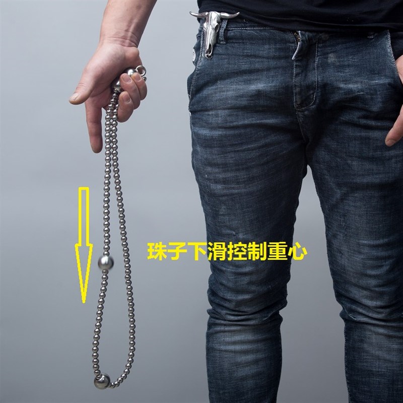 钛钢佛珠链防身武器霹雳珠不锈钢鞭手串合法自卫佛珠项链手链用品