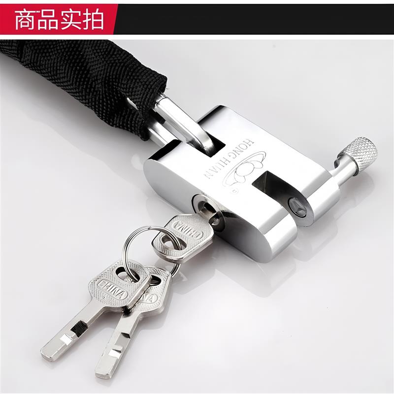玻璃门锁链条锁大门铁链锁自行车锁钢丝防盗电动车防水环形链子锁