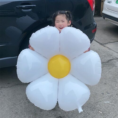 新款大号雏菊 飘空白色气球 花朵女孩升空氦气球 装饰生日气球