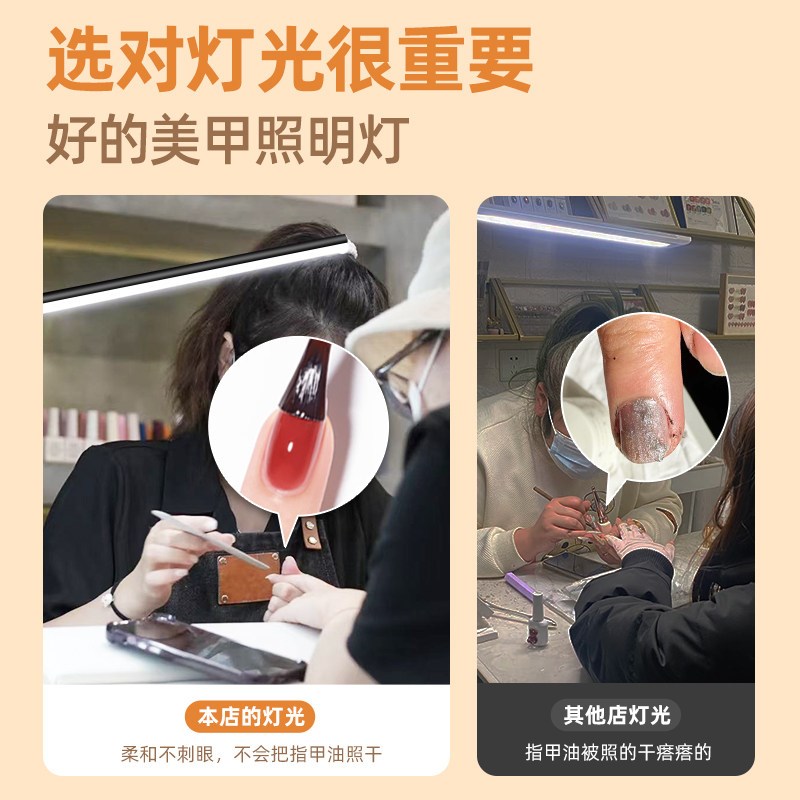 可夹式桌面美甲照明灯美睫补光工作台灯床头灯夹子式护眼长条摆摊