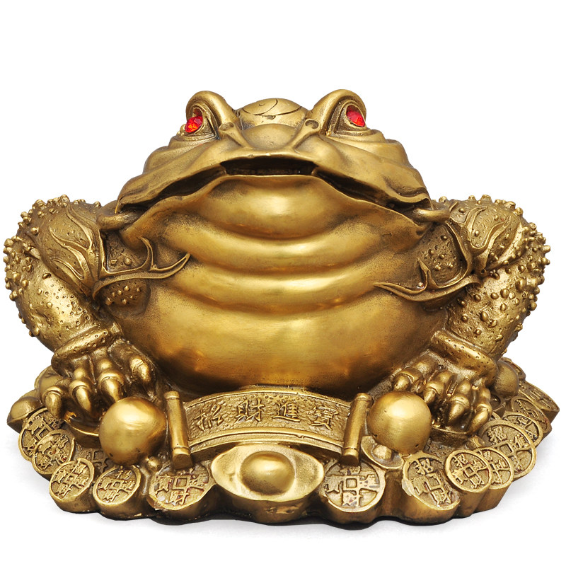 纯铜金蟾招财摆件不叼钱金蝉三足蟾蜍新店铺客厅桌面风水开业礼品