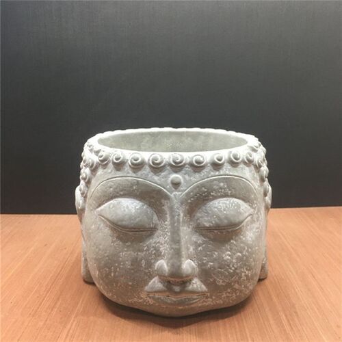 创意佛头水泥花盆简约多肉复古人像雕刻花盆家居摆件装饰品花瓶