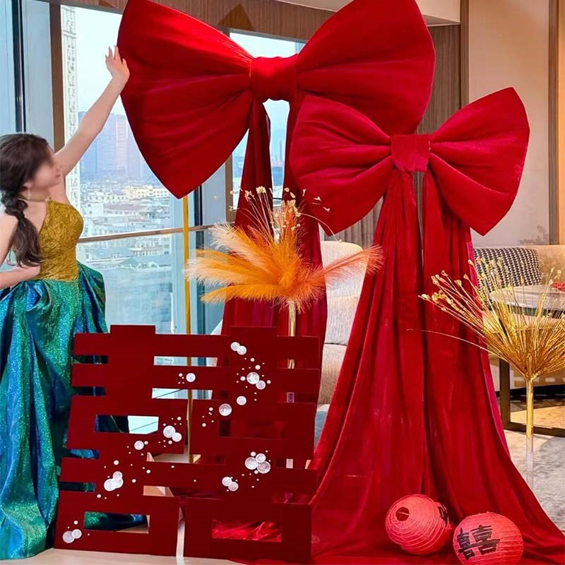 超大巨型粉色蝴蝶结婚庆装饰婚礼婚房布置背景墙派对生日拍照道具