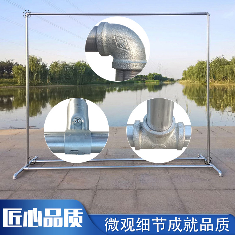 镀锌钢管晾衣架单杠落地式室外挂衣架阳台服装展示架简易晒衣架子