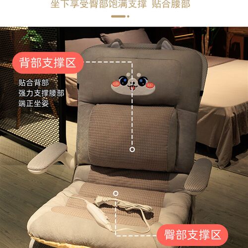 电热坐垫办公室久坐护腰靠背靠垫一体赠加热椅子座椅屁垫加厚冬季