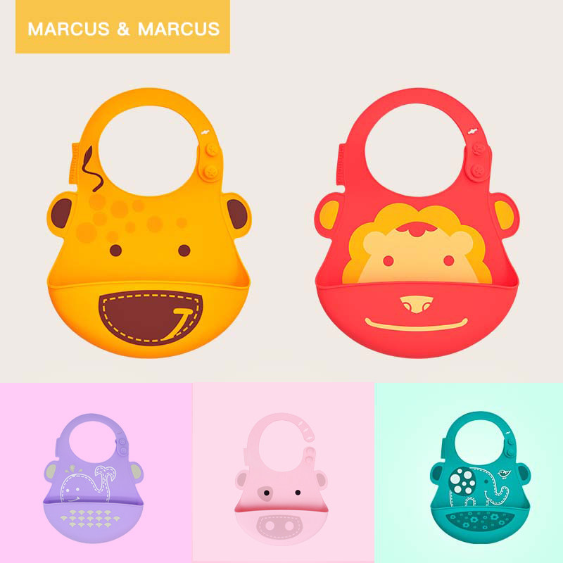 marcus硅胶围嘴婴儿口水巾宝宝吃饭辅食围兜小孩防水柔软儿童饭兜