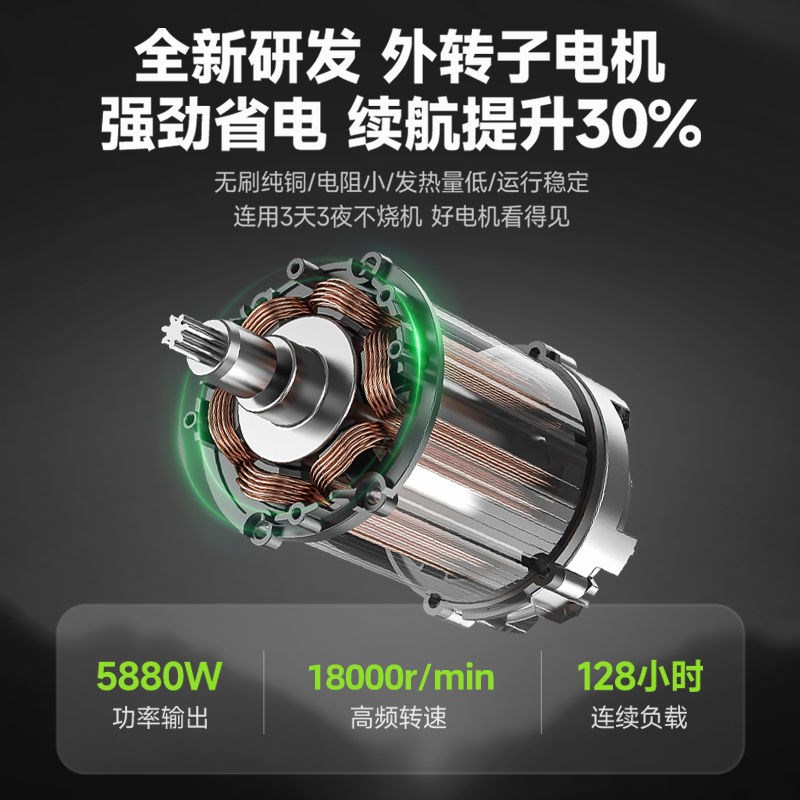 无刷大功率电动割草机24v锂电瓶充电式防水除草机果园林农用开荒