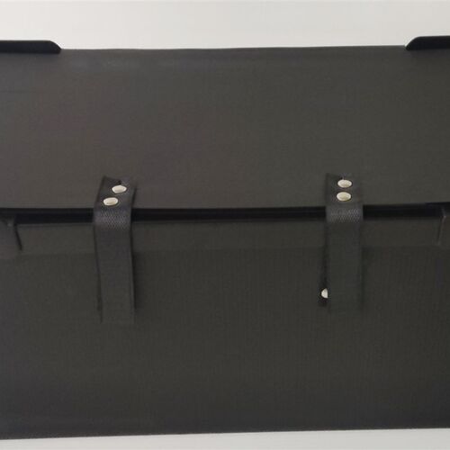防静电中空板箱 黑色塑料箱 物流箱 带盖子周转箱