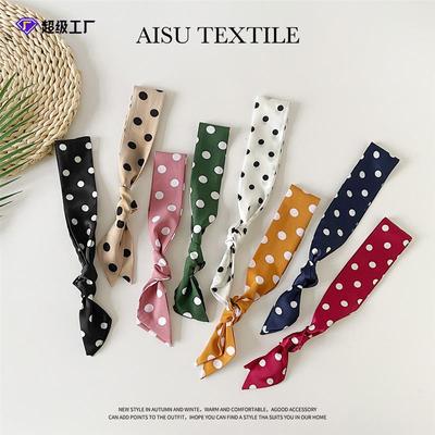 新款波点小飘带丝巾女春夏夏季装饰手腕巾丝带长款领巾