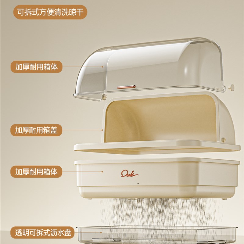 厨房碗架碗筷收纳盒多功能带盖家用放碟盘沥水防尘置物架塑料碗柜