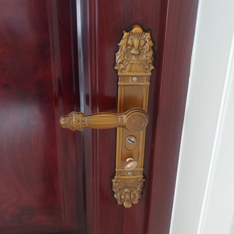 防盗门把手大门锁具通用型执手锁双开门锁豪华烤漆复古通用型拉手