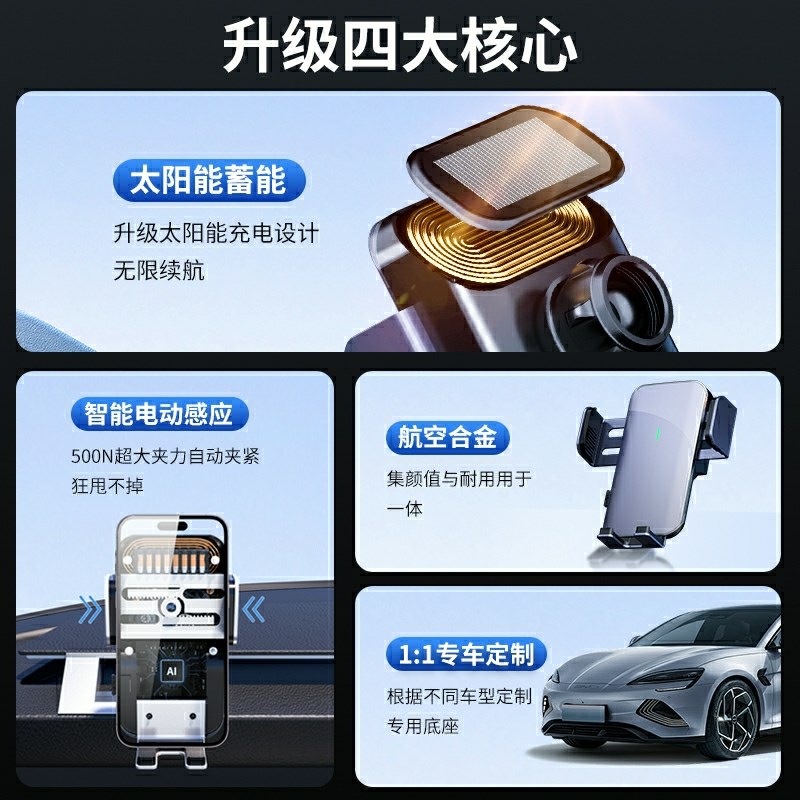 蔚来专用车载手机支架EC6/ES6/ES8/ET5T/EC7/ES7/ET7太阳能汽车