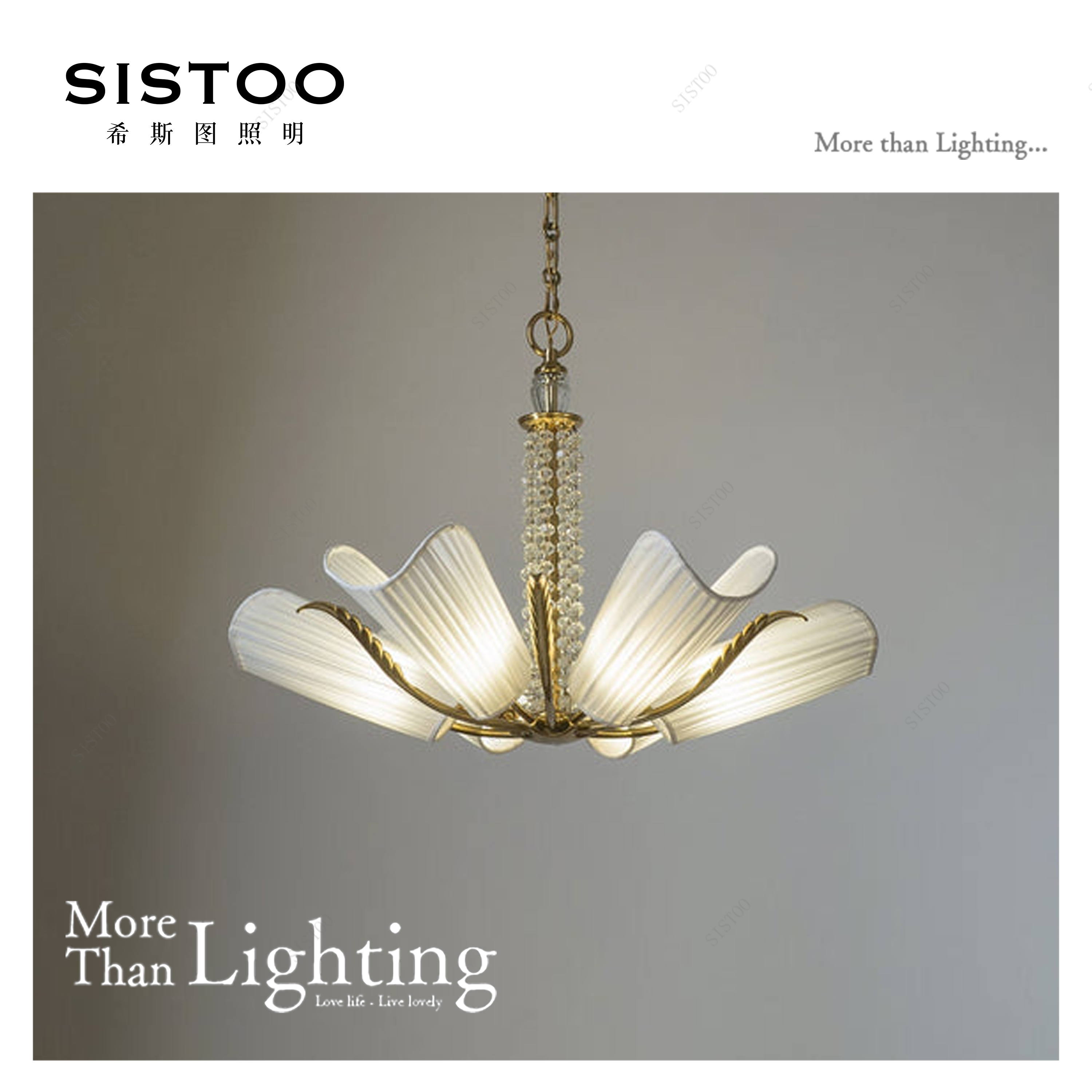 中古设计师法式布艺水晶客厅书房衣帽间灯具美式复古餐厅卧室吊灯