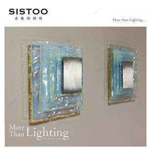 免布线Mazzega穆拉诺murano免安装卧室床头复古壁灯中古走廊灯具