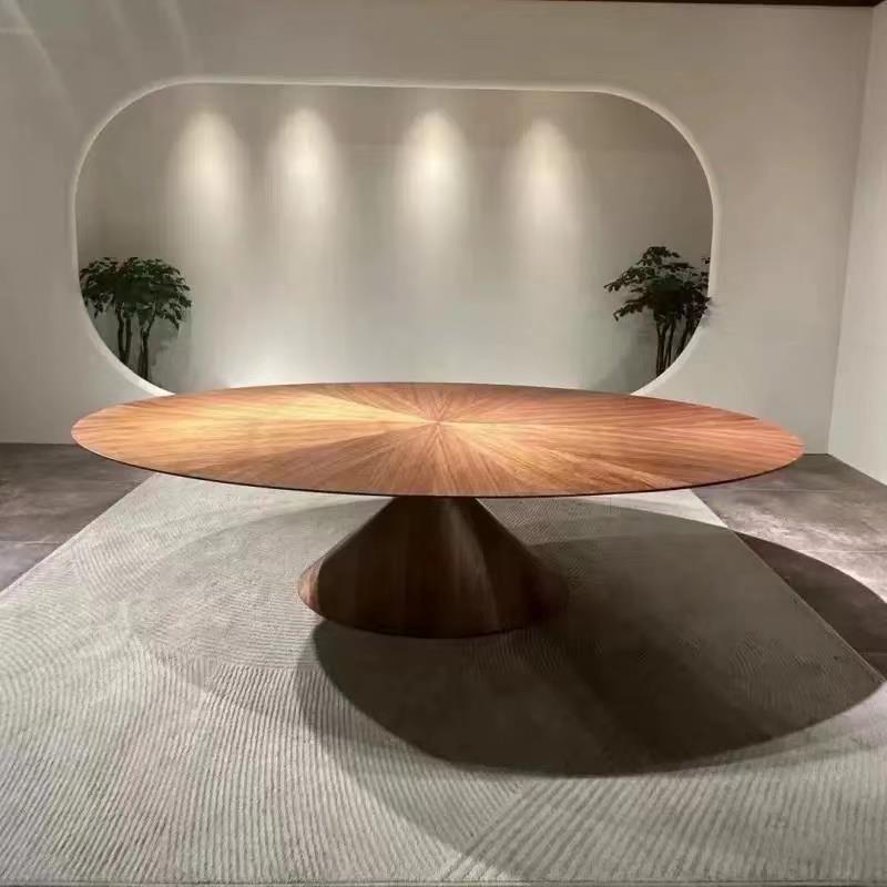 飞碟餐桌椭圆款意大利天平全实木异形别墅高档设计师意式极简茶桌