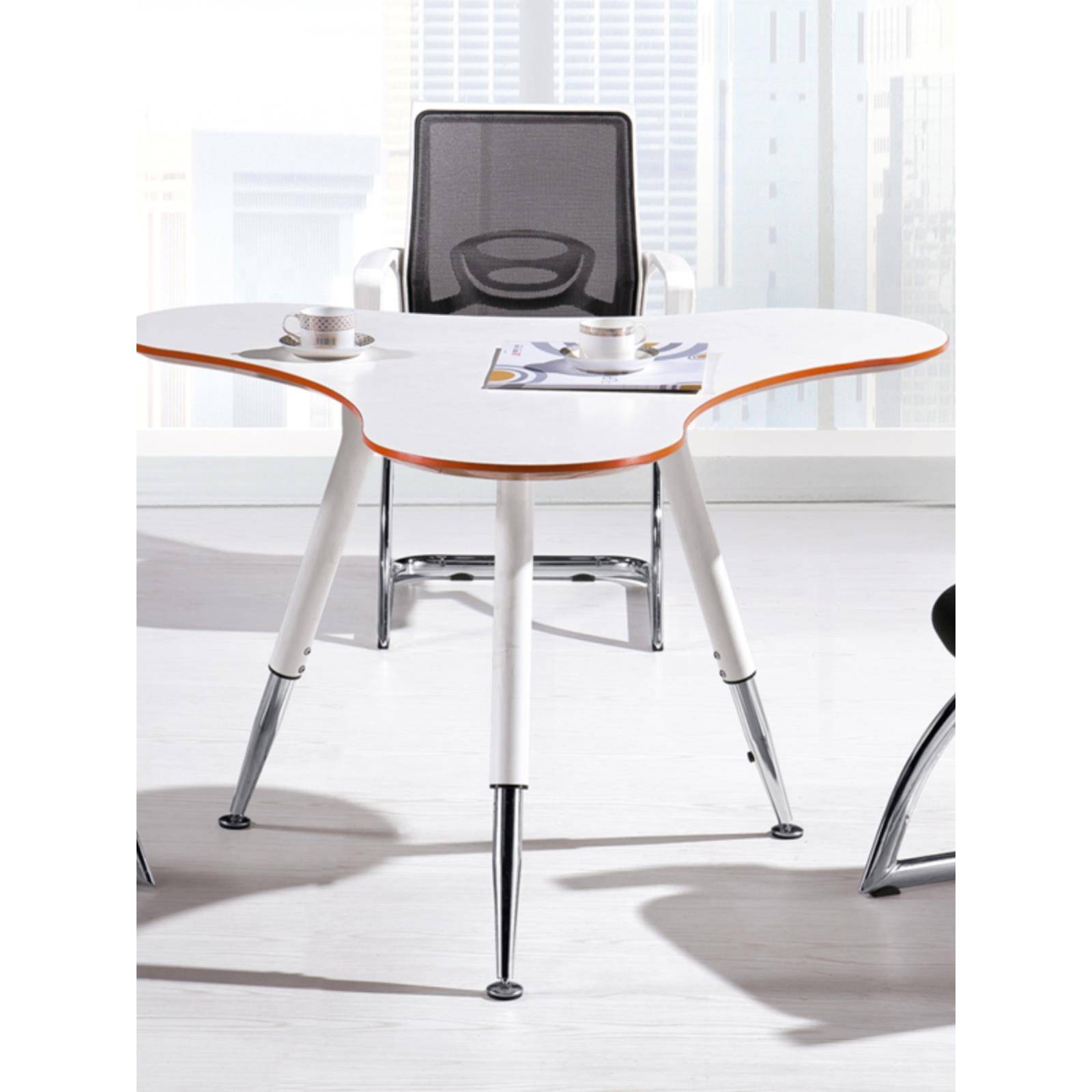 需定制洽谈桌椅组合圆桌接待桌办公洽谈桌简约现代会议桌三角形培