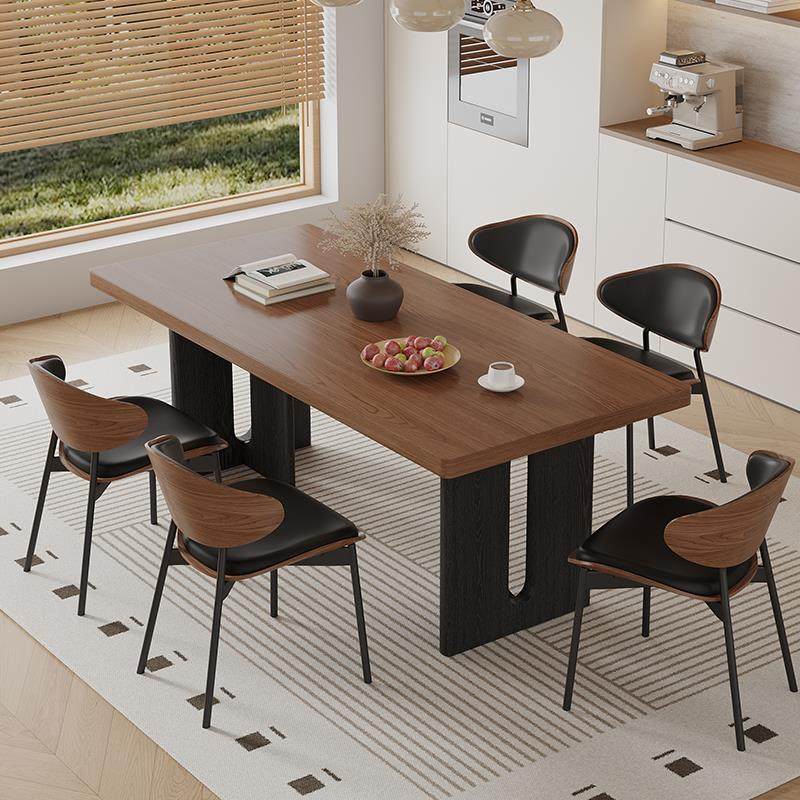 新款法式中古风岩板餐桌长方形家用现代简约小户型下挂实木餐桌椅,住宅家具,岩板餐桌,淘宝优惠券,粉丝福利购,淘宝优惠卷