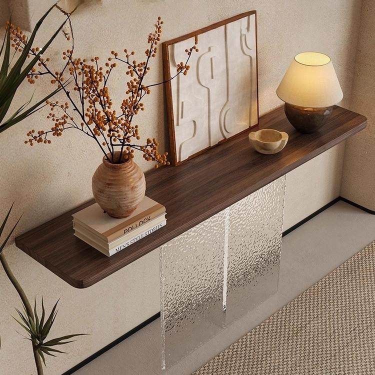 新中式南美胡桃木玄关桌长条桌条案亚克力入户正对门靠墙玄关柜,住宅家具,玄关台,淘宝优惠券,粉丝福利购,淘宝优惠卷