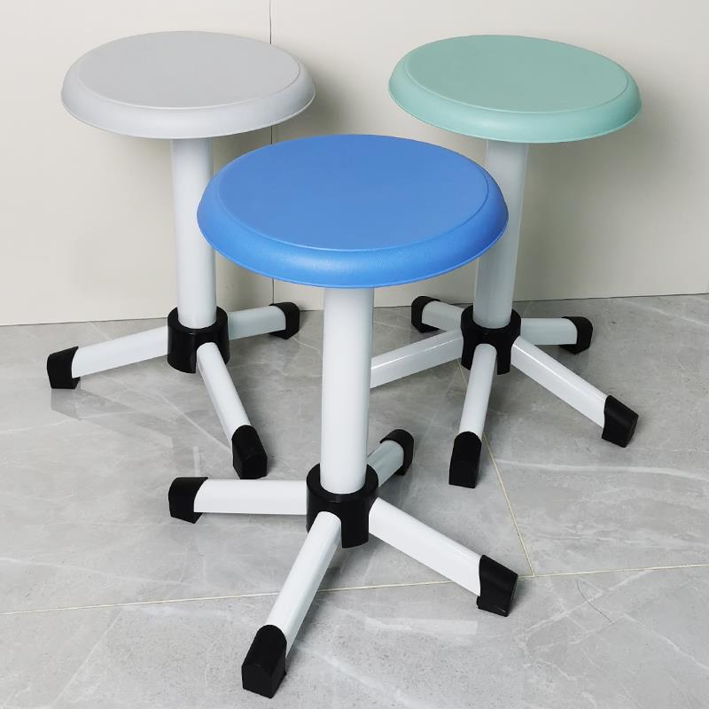 需定制实验室学生凳加粗钢管圆凳工厂车间微机室工作凳美术凳三脚
