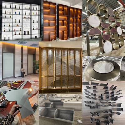 不锈钢装饰工程定制包板装饰条电梯门套包边异形制品屏风隔断格栅