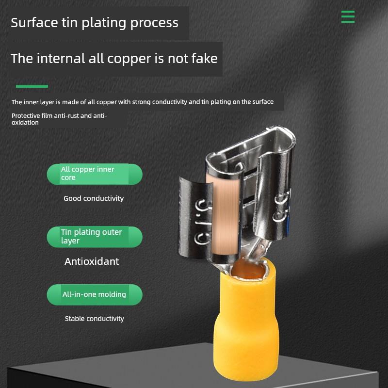 需定制FDDPBDD插簧接线冷压端子 母预绝缘接头线耳铜鼻子 接线端