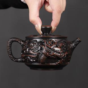 礼品转转壶 云南紫陶茶壶大容量凤鸣壶功夫茶具家用纯手工茶壶中式