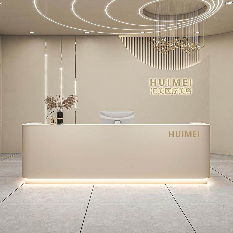 公司美容院吧台收银台女装服装店弧形现代简约接待前台桌烤漆定制,商业/办公家具,收银台,淘宝优惠券,粉丝福利购,淘宝优惠卷