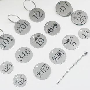 幼儿园水杯水表棋牌室编号钥匙牌不锈钢金属号码牌定制