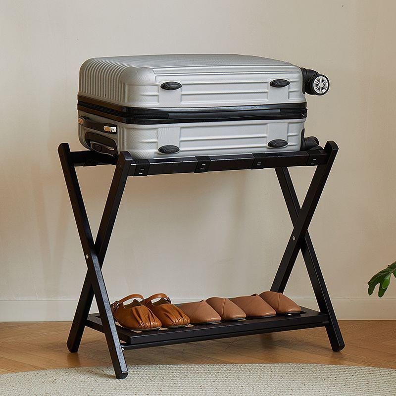 需定制酒店行李架卧室家庭收纳天然橡胶木折叠式酒店床和早餐双层