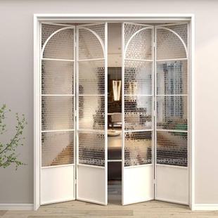 铝合金折叠门开放式 厨房门卫生间浴室玻璃隔断阳台推拉无轨道隐形