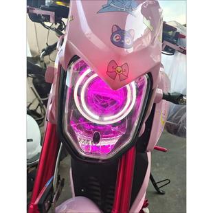 电摩小猴子M3 M5改装LED蜂窝透镜大灯总成海拉氙气灯泡天使恶魔眼