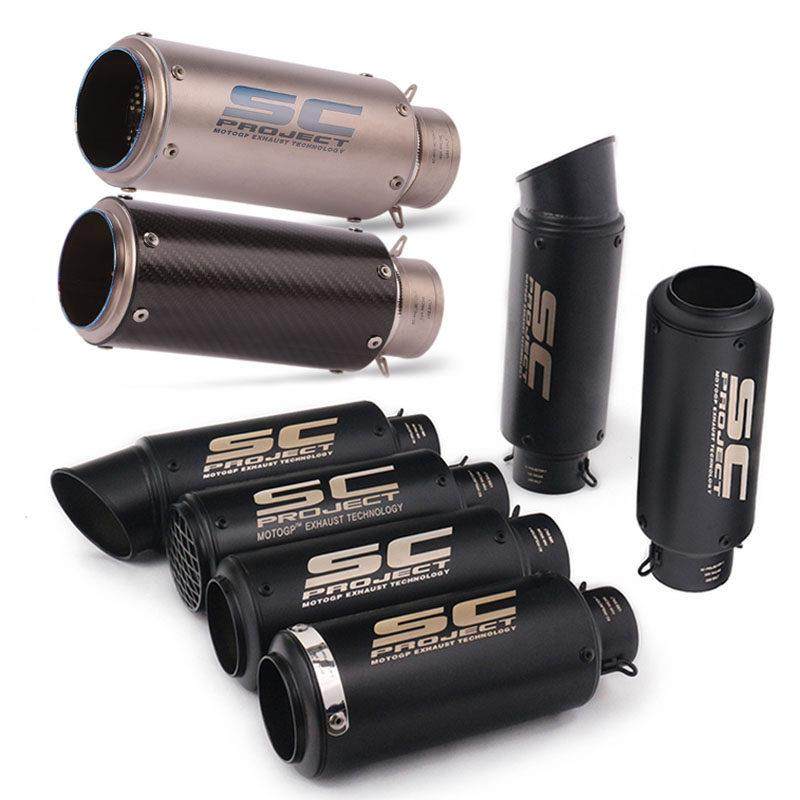 摩托车改装跑车川崎黄龙大排量炮筒SC网盖炸街天蝎排气管通用