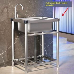 洗脸盆集成柜商用厨房水槽304不锈钢洗脸盆与支架集成洗脸盆家庭