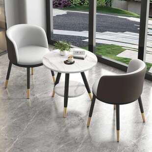阳台小茶桌椅套装休闲轻奢一桌二椅子休息区会客洽谈桌椅组合