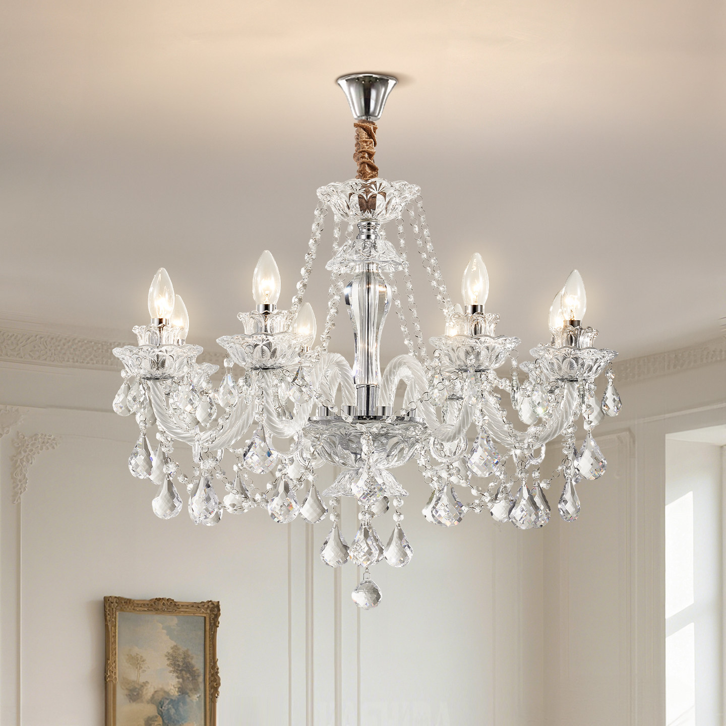 法式轻奢水晶吊灯覆古宫廷风客厅创意氛围饭厅灯高档大气别墅灯具,家装灯饰光源,客厅吊灯,淘宝优惠券,粉丝福利购,淘宝优惠卷