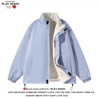 PLAY DCDN美式双面穿立领棉服男冬季高街宽松加厚保暖外套潮