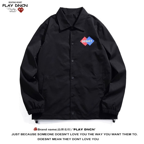 PLAY DCDN秋季薄款休闲宽松港版衬衫领夹克青少年休闲简约外套