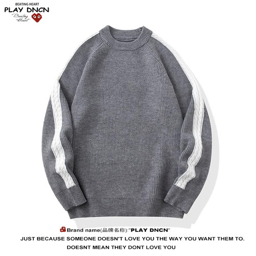 PLAY DCDN男士套头圆领毛衣秋冬季新款潮流休闲针织打底衫上衣