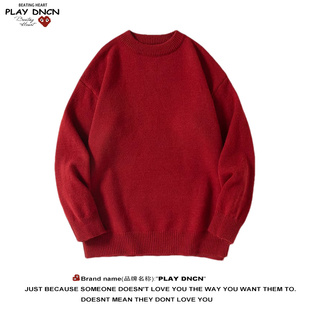 针织衫 高级感本命年圣诞节衣服套装 DCDN红色毛衣深冬装 PLAY