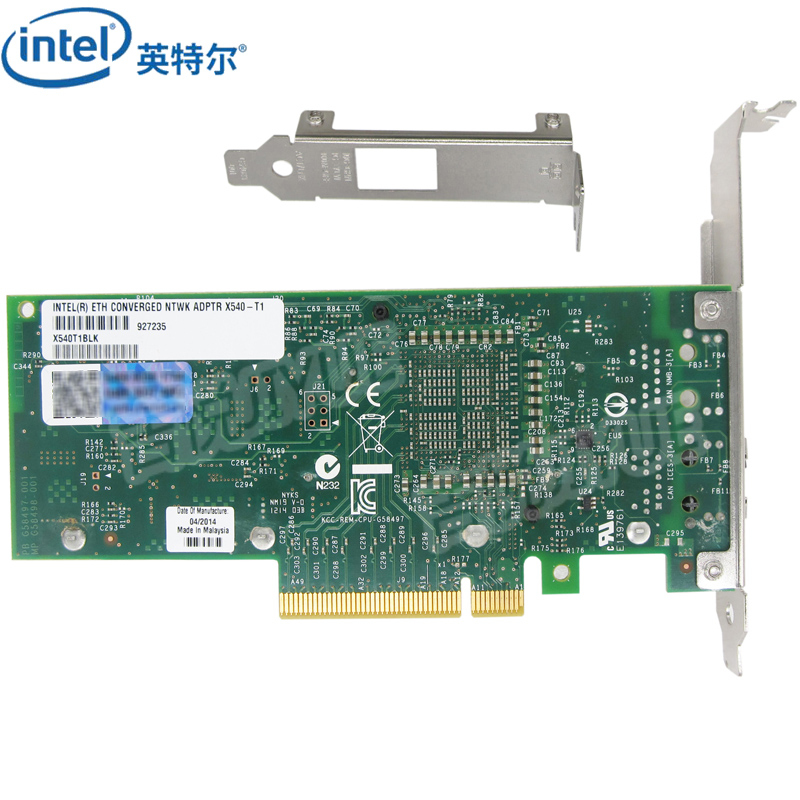 Intel英特尔10G网卡X540-T1单口PCI-EX8万兆电口网卡服务器台式机适配器原装