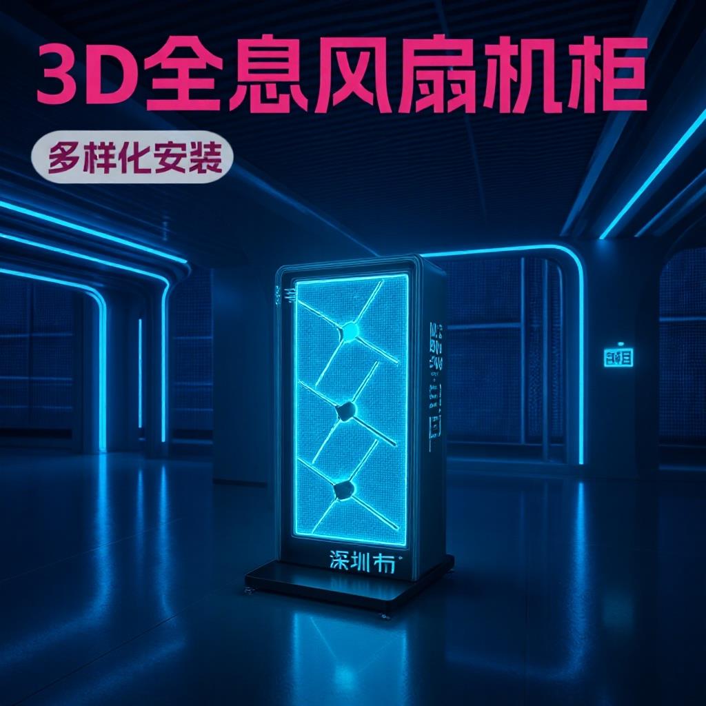 1x3 1x4 56 65cm裸眼3d全息风扇机柜3D风扇亚克力保护罩三脚支架图片