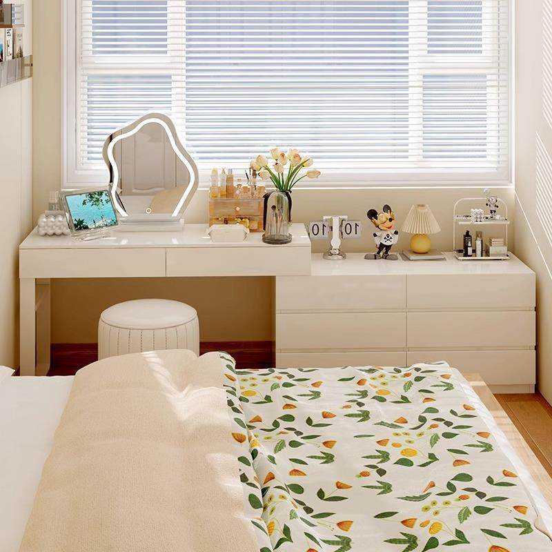 梳妆台斗柜一体卧室简约现代化妆柜2025年新款高级收纳书桌化妆桌,电子元器件市场,其它元器件,淘宝优惠券,粉丝福利购,淘宝优惠卷