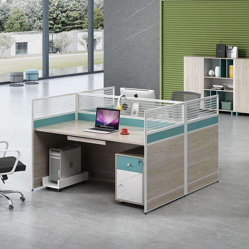 办公桌隔板屏风挡板隔断卡座工位卡位员工职员桌4人位办公室桌子