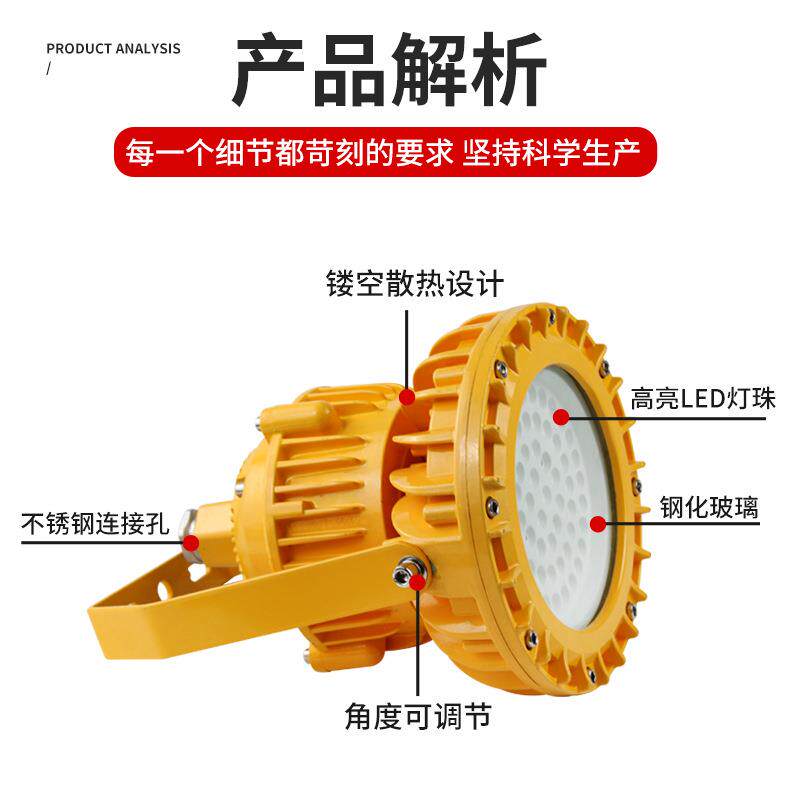 防爆LED灯加油站仓库车间化工业厂投光照明户外防水防腐射灯隔爆