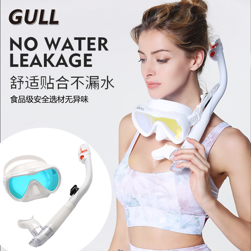 GULL浮潜面镜潜水镜深潜全干式浮潜三宝呼吸管套装游泳潜水装备